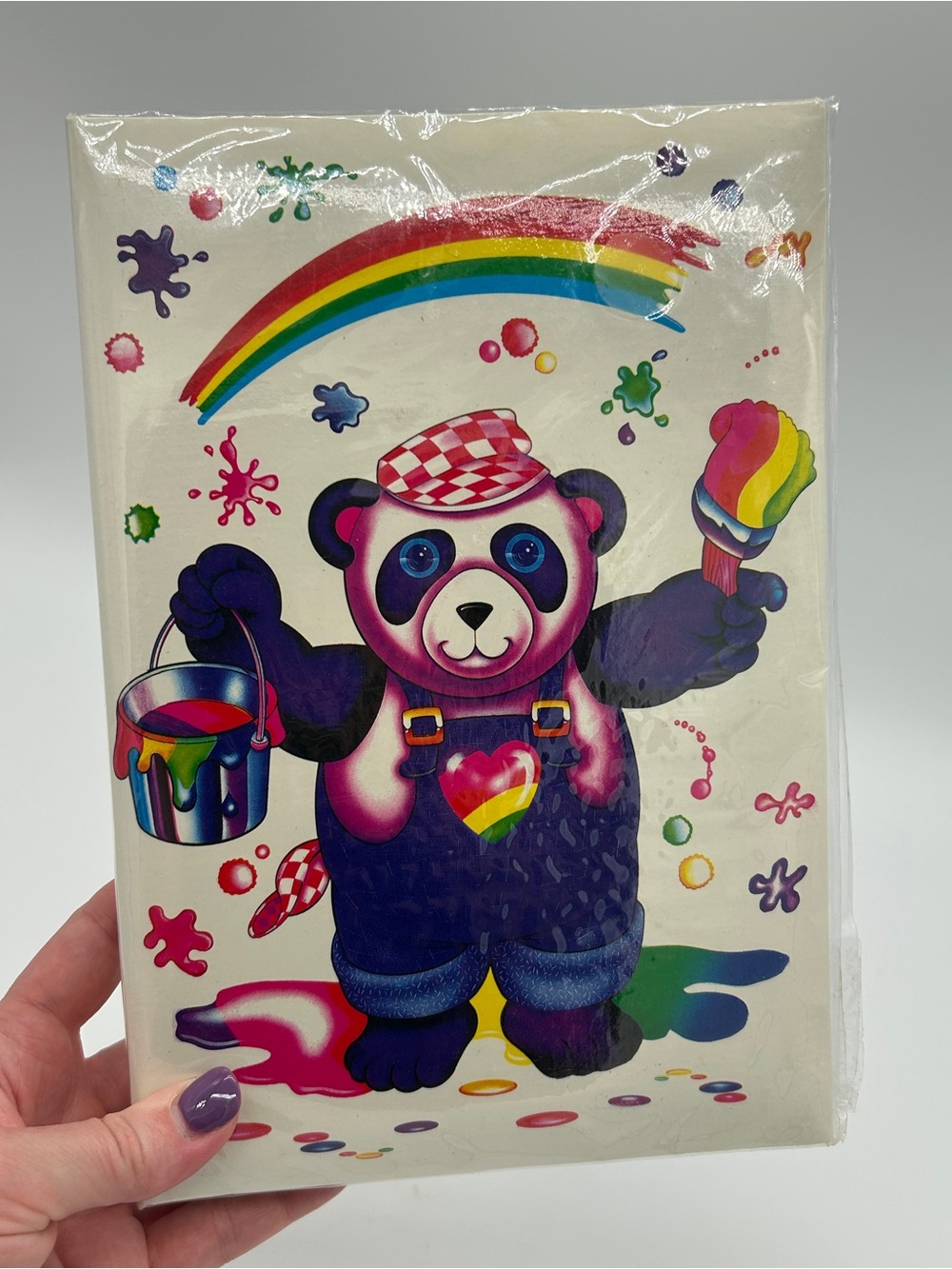 Vintage Lisa Frank Panda Painter Flip Photo Album 90s Deadstock Rainbow Kidcore